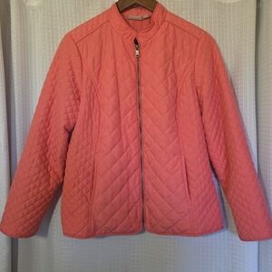 Chicos Light Quilted Jacket Coral Size 1